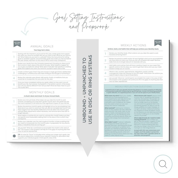 Makse Life A5 daily weekly quarterly goal setting inserts. Unpunched. - Picture 9 of 12